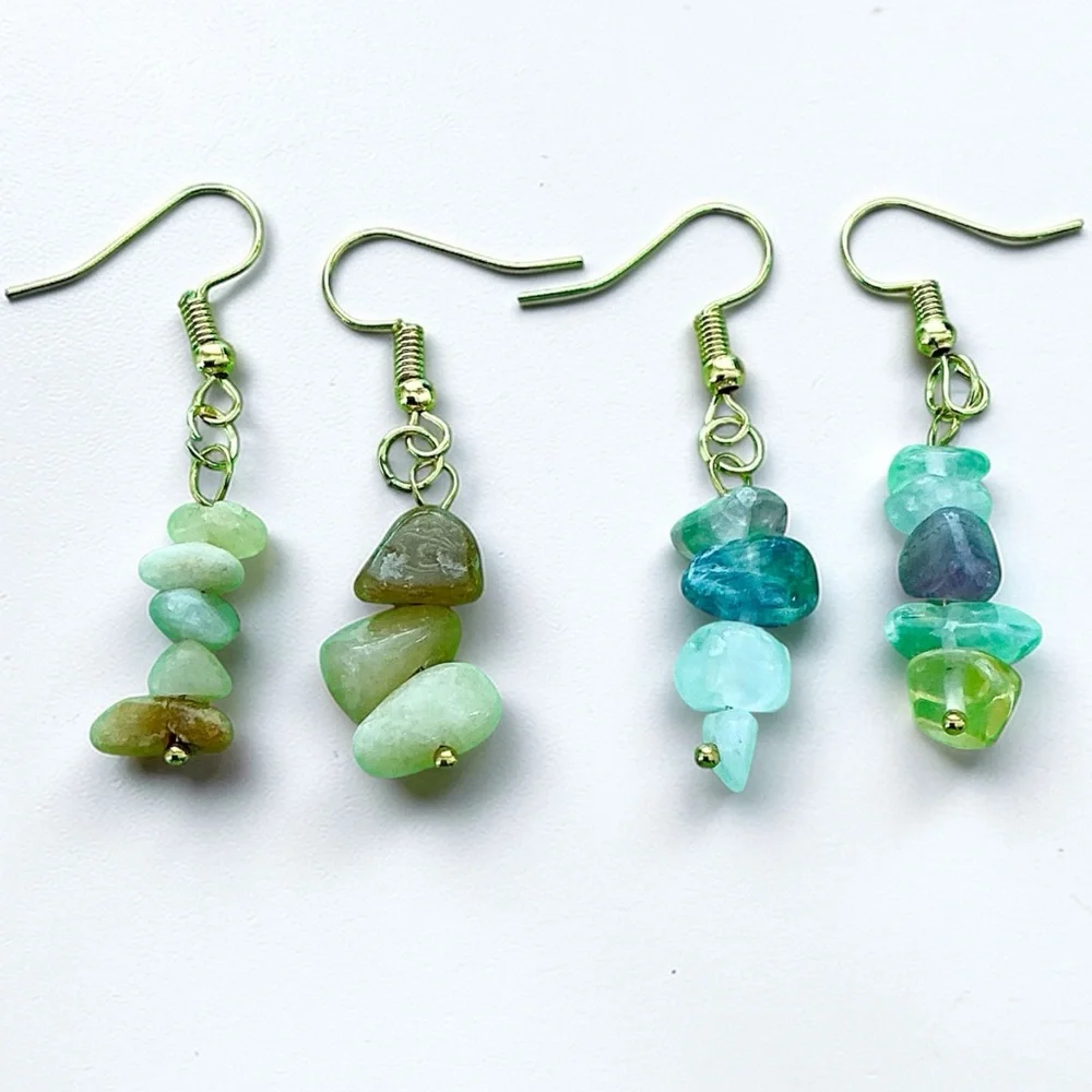 🆕 2 Pairs KIDS Gemstone Earrings-Small